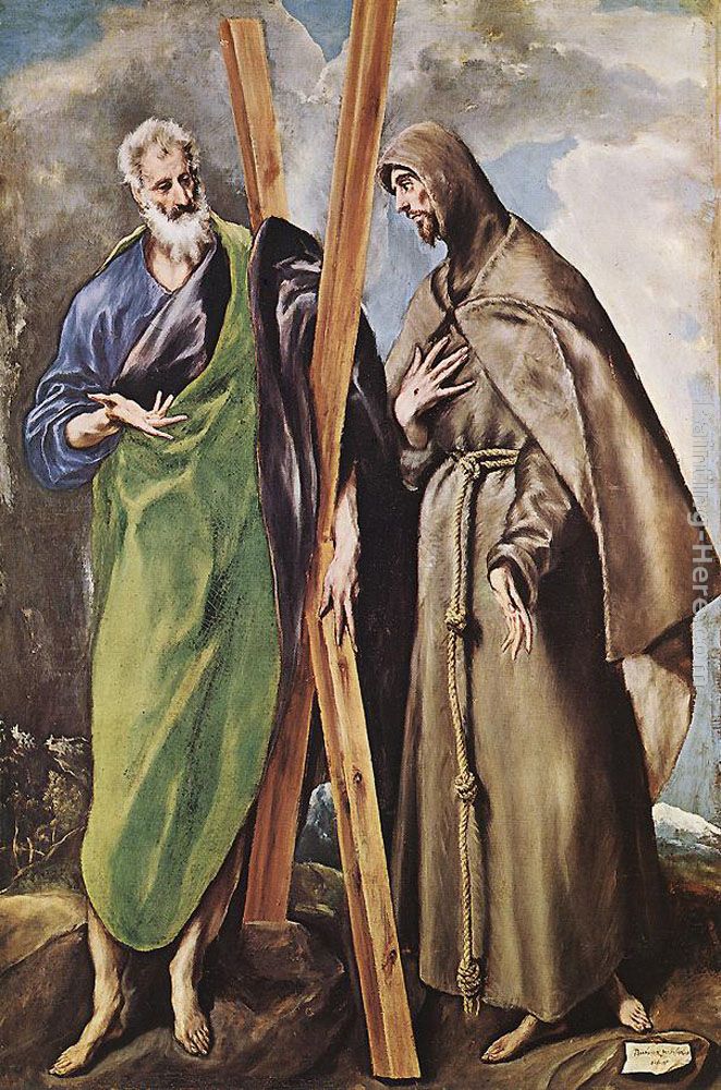 St Andrew and St Francis painting - El Greco St Andrew and St Francis art painting